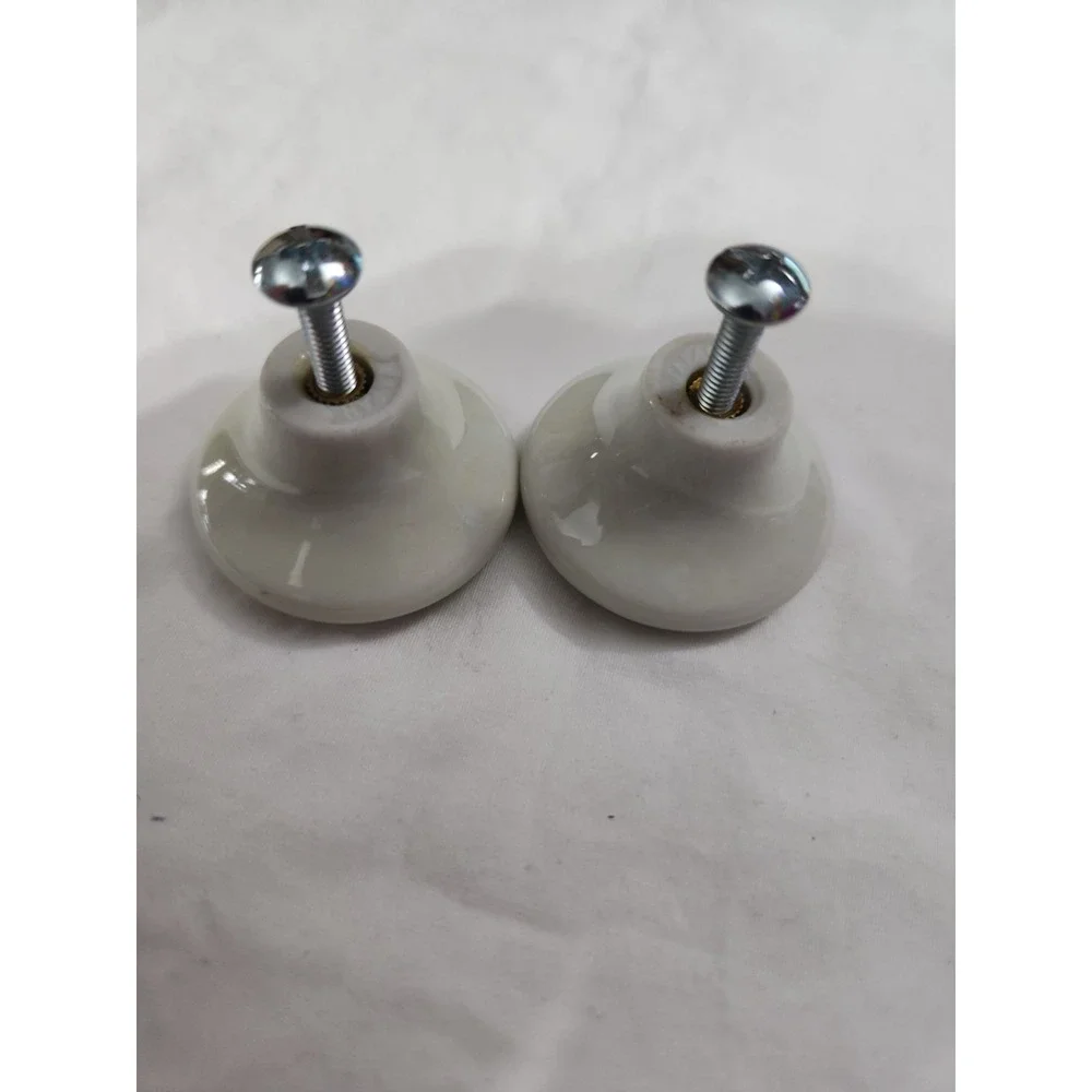 Vintage Ceramic Floral With Silver Accent Drawer Pulls Set Of Two